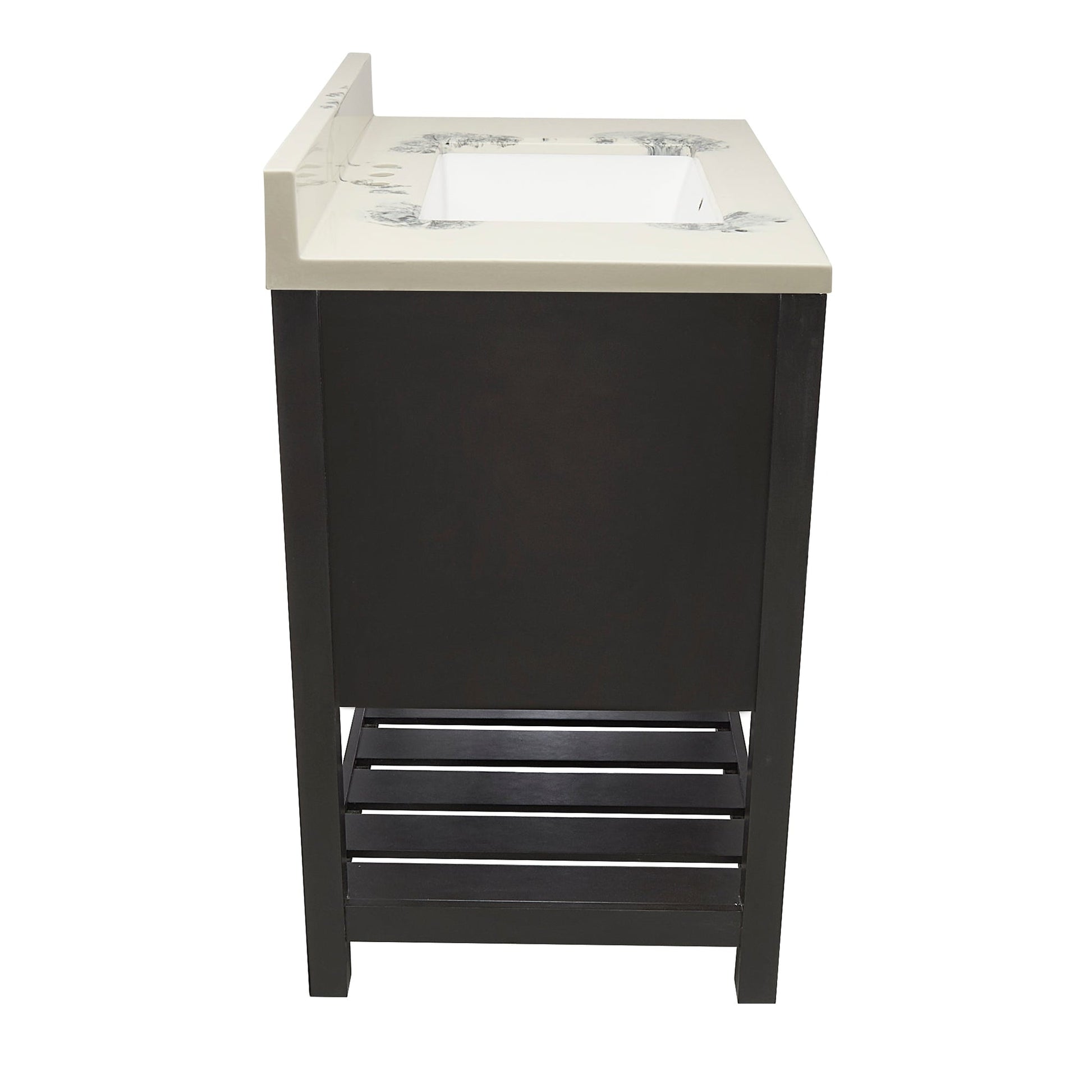 Ella's Bubbles Tremblant 31" Espresso Bathroom Vanity With Carrara White Cultured Marble Top With Backsplash and Sink