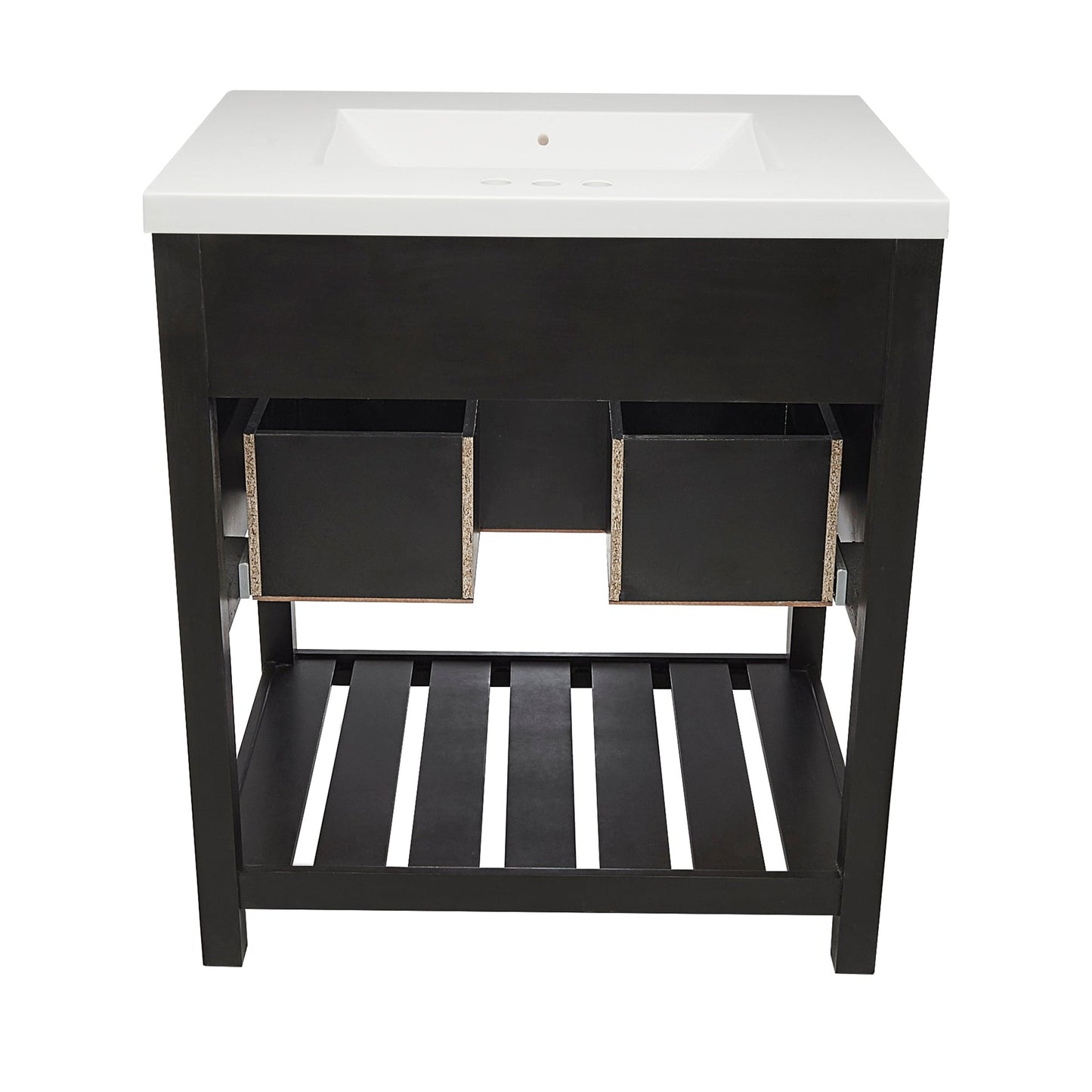 Ella's Bubbles Tremblant 31" Espresso Bathroom Vanity With White Cultured Marble Top and Sink