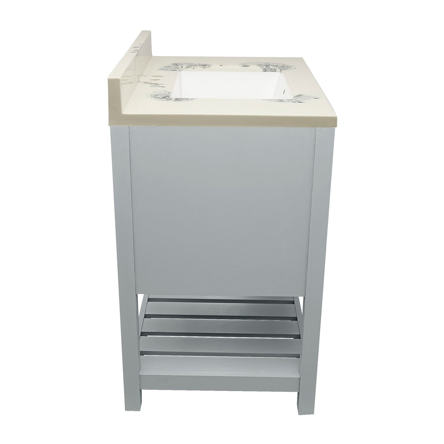 Ella's Bubbles Tremblant 31" Gray Bathroom Vanity With Carrara White Cultured Marble Top With Backsplash and Sink