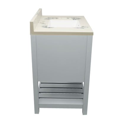 Ella's Bubbles Tremblant 31" Gray Bathroom Vanity With Carrara White Cultured Marble Top With Backsplash and Sink