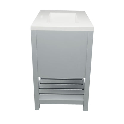 Ella's Bubbles Tremblant 31" Gray Bathroom Vanity With White Cultured Marble Top and Sink