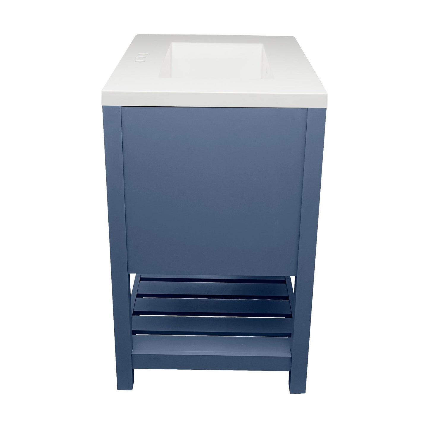 Ella's Bubbles Tremblant 31" Navy Blue Bathroom Vanity With White Cultured Marble Top and Sink