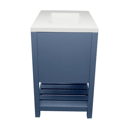 Ella's Bubbles Tremblant 31" Navy Blue Bathroom Vanity With White Cultured Marble Top and Sink