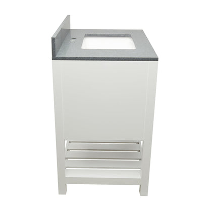 Ella's Bubbles Tremblant 31" White Bathroom Vanity With Galaxy Gray Quartz Stone Top With Backsplash and Sink