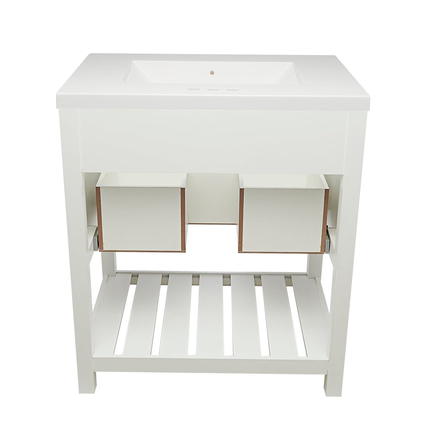 Ella's Bubbles Tremblant 31" White Bathroom Vanity With White Cultured Marble Top and Sink