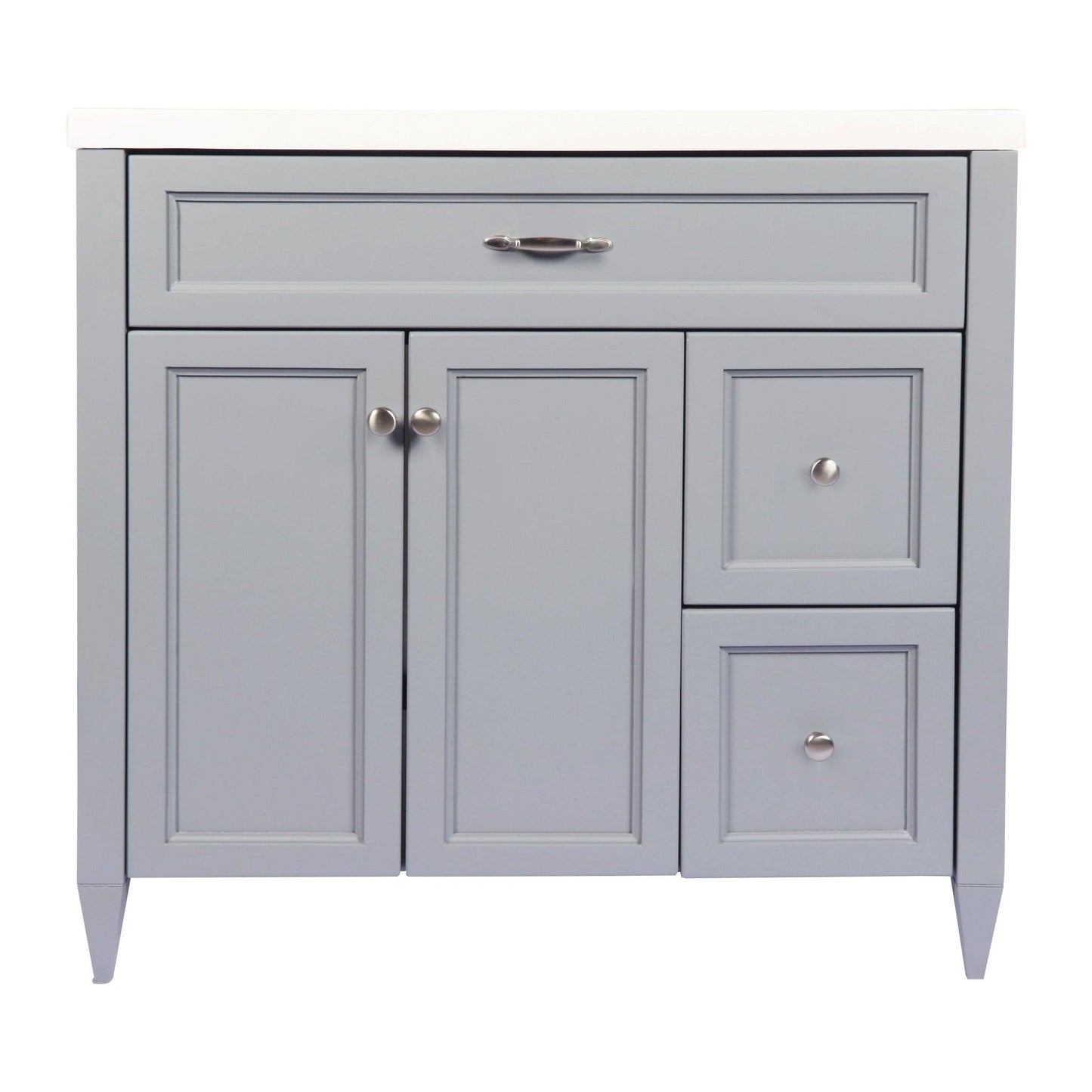 Ella’s Bubbles Vail 37" Gray Bathroom Vanity With White Cultured Marble Top and Sink