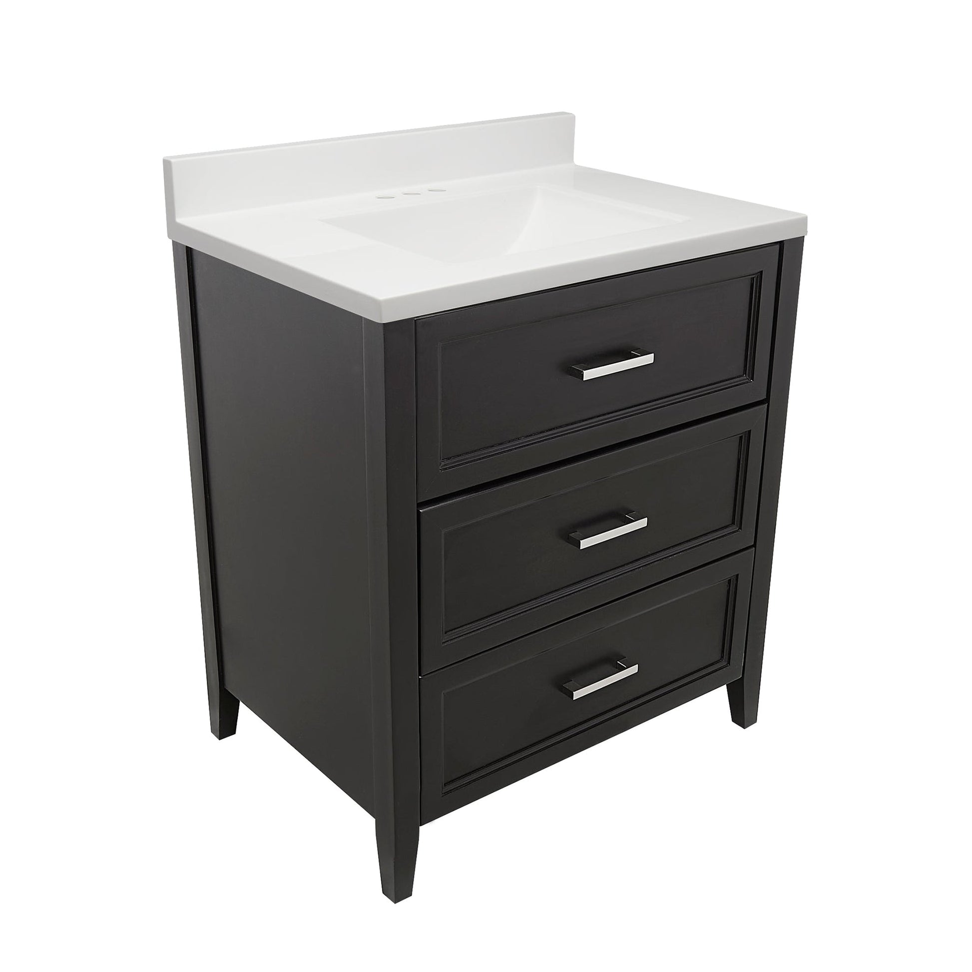 Ella's Bubbles Zermatt 31" Espresso Bathroom Vanity With White Cultured Marble Top With White Backsplash and Sink