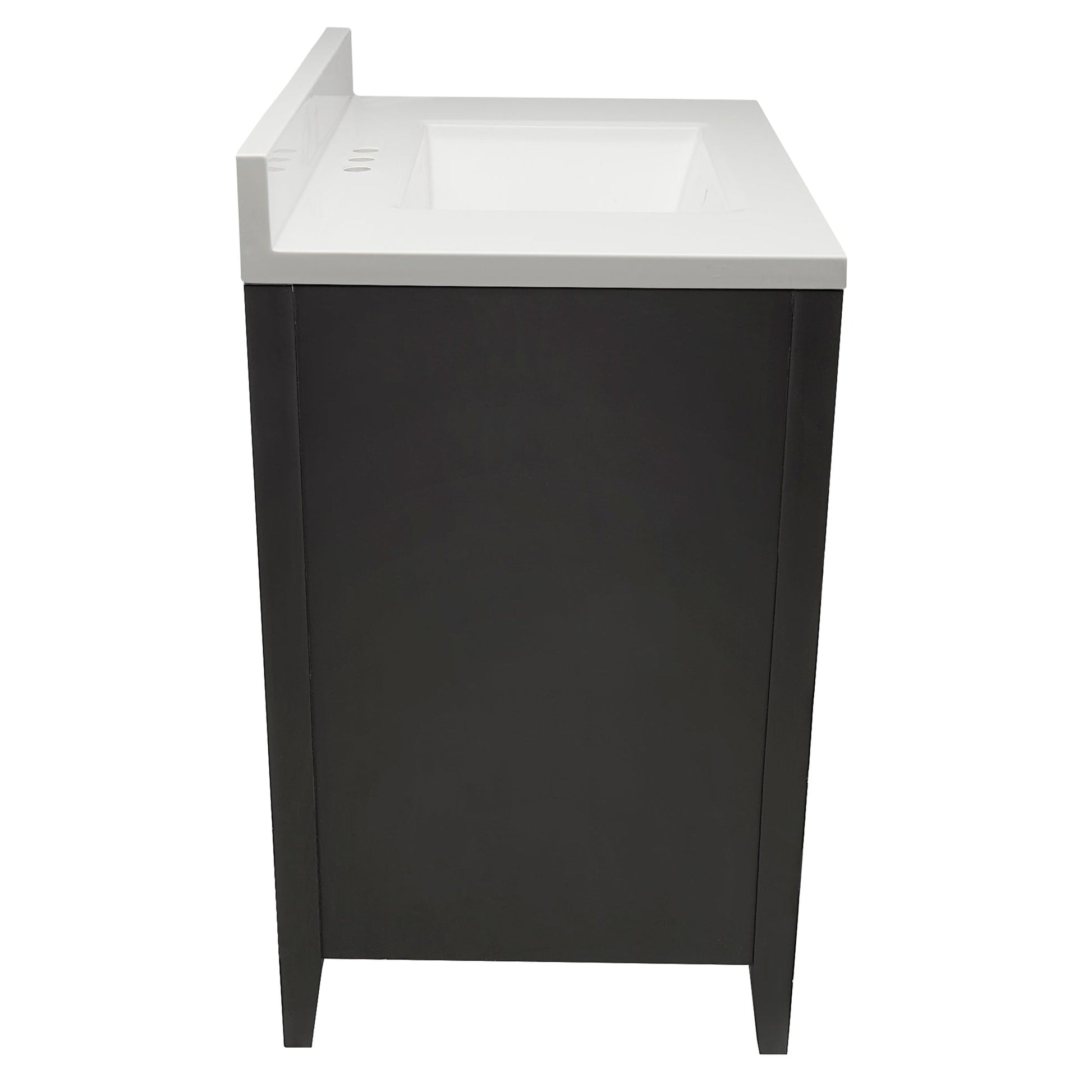 Ella's Bubbles Zermatt 31" Espresso Bathroom Vanity With White Cultured Marble Top With White Backsplash and Sink