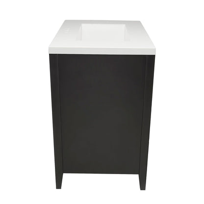 Ella's Bubbles Zermatt 31" Espresso Bathroom Vanity With White Cultured Marble Top and Sink