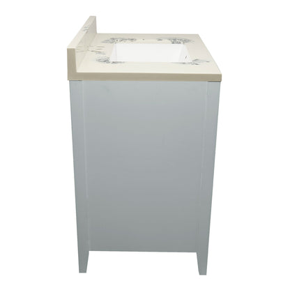 Ella's Bubbles Zermatt 31" Gray Bathroom Vanity With Carrara White Cultured Marble Top With Backsplash and Sink