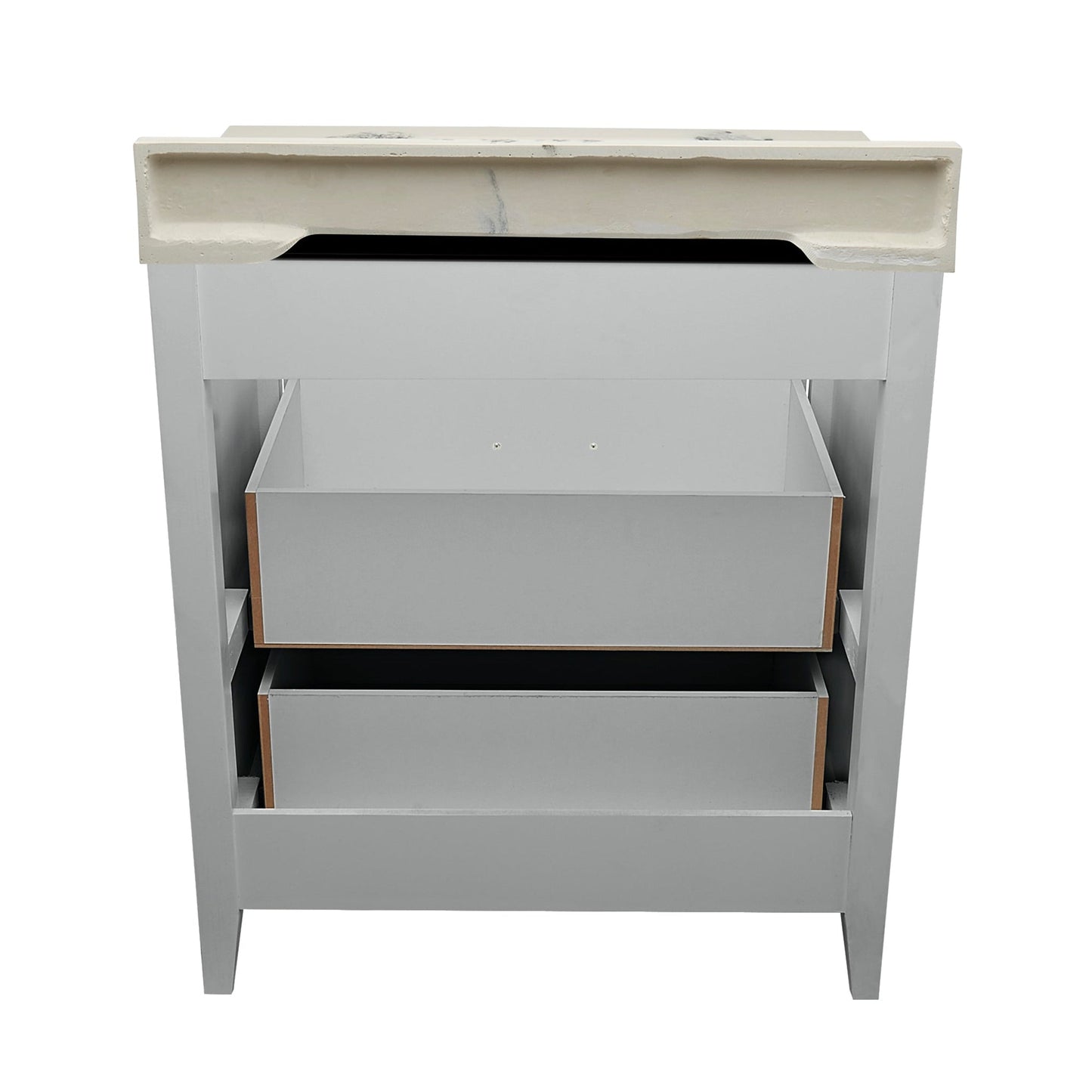 Ella's Bubbles Zermatt 31" Gray Bathroom Vanity With Carrara White Cultured Marble Top With Backsplash and Sink