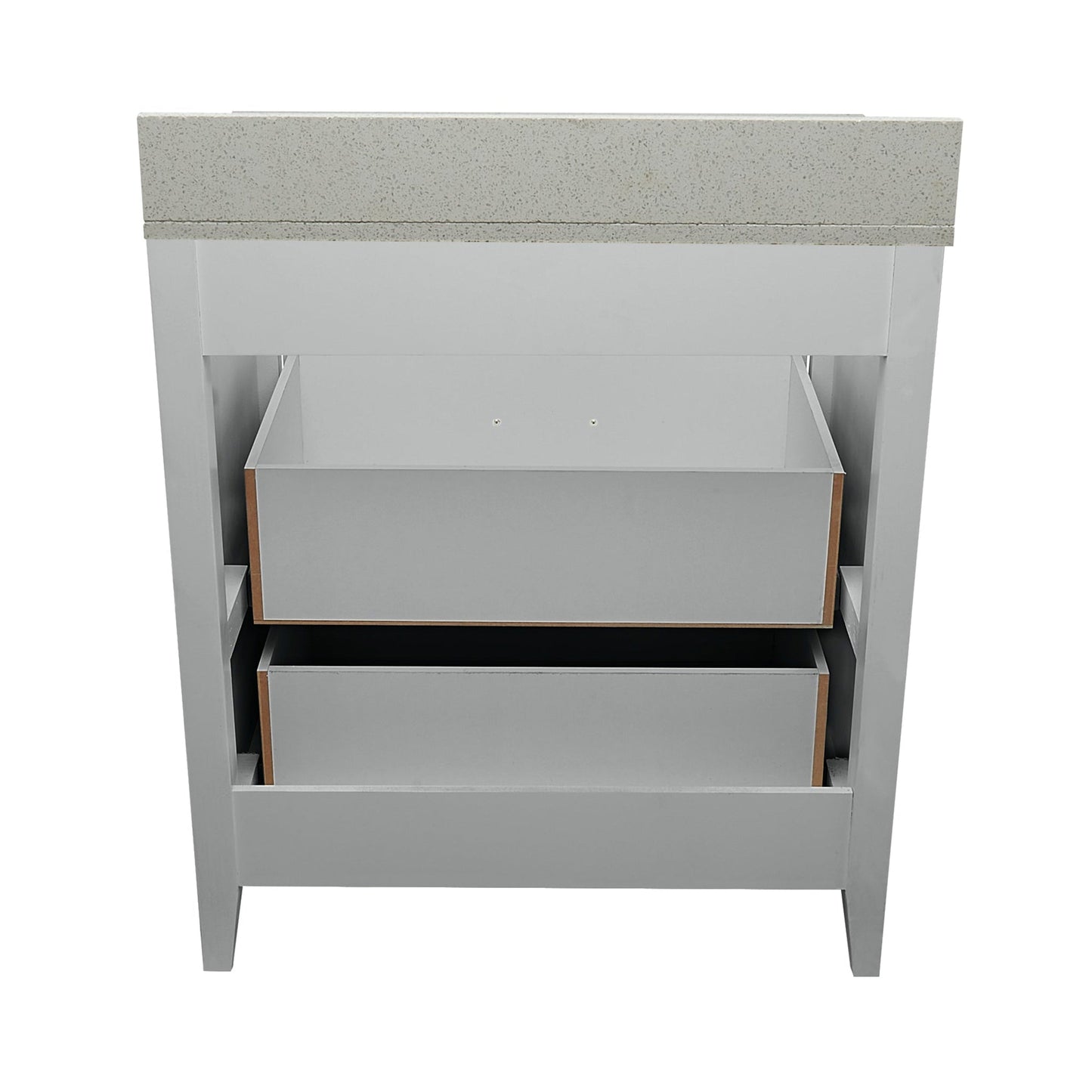 Ella's Bubbles Zermatt 31" Gray Bathroom Vanity With Galaxy White Quartz Stone Top With Backsplash and Sink