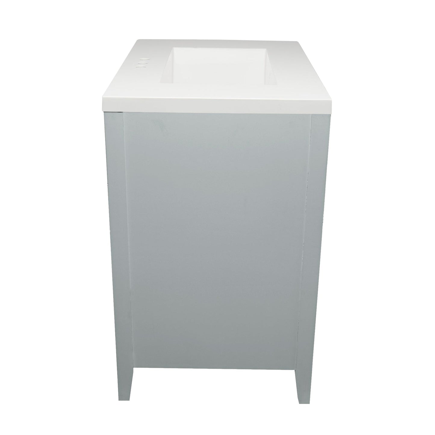 Ella's Bubbles Zermatt 31" Gray Bathroom Vanity With White Cultured Marble Top and Sink