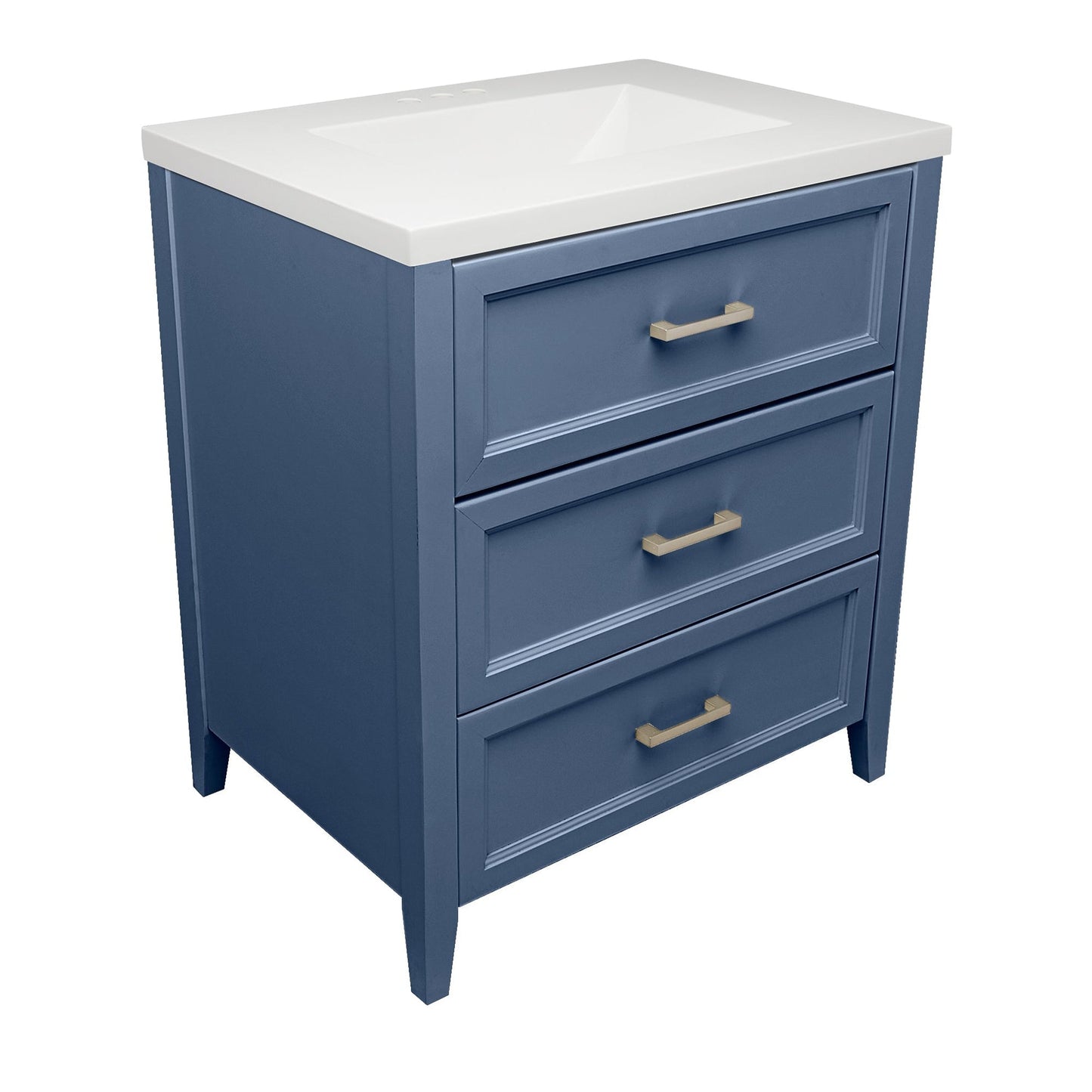 Ella's Bubbles Zermatt 31" Navy Blue Bathroom Vanity With White Cultured Marble Top and Sink