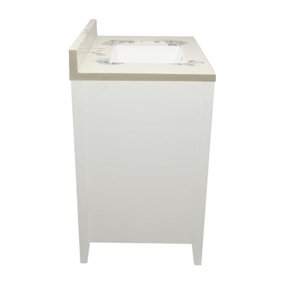 Ella's Bubbles Zermatt 31" White Bathroom Vanity With Carrara White Cultured Marble Top With Backsplash and Sink