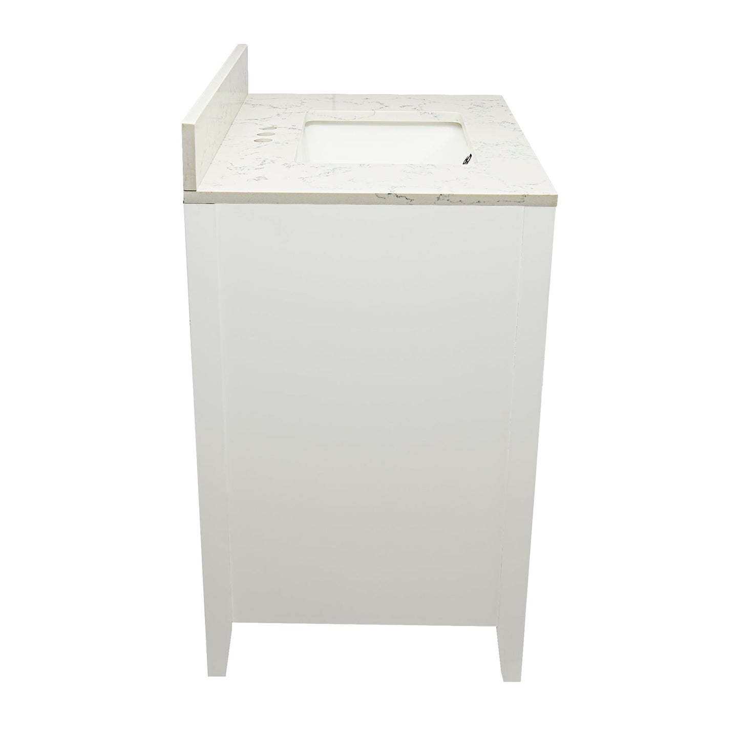 Ella's Bubbles Zermatt 31" White Bathroom Vanity With Lyra White Quartz Stone Top With Backsplash and Sink