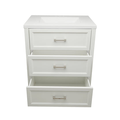 Ella's Bubbles Zermatt 31" White Bathroom Vanity With White Cultured Marble Top and Sink