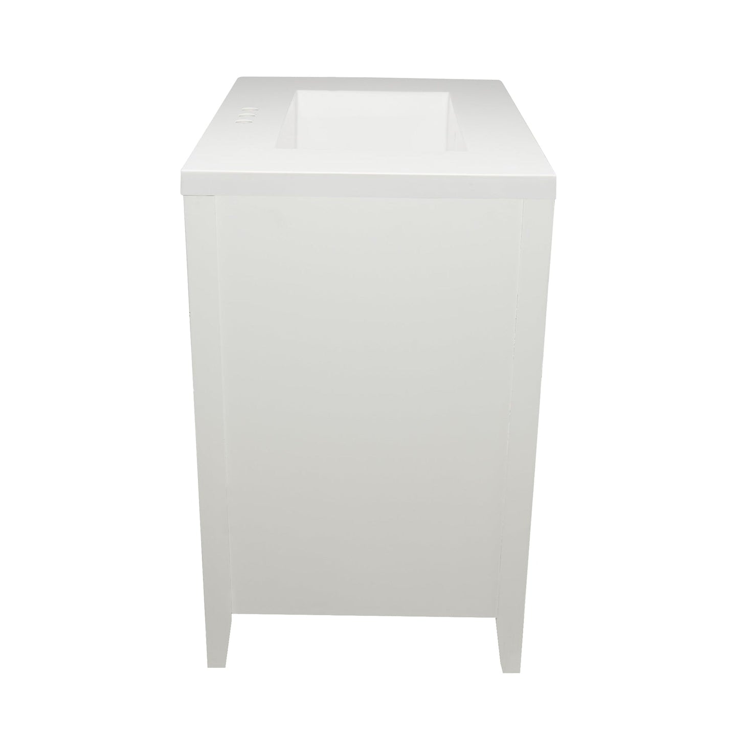 Ella's Bubbles Zermatt 31" White Bathroom Vanity With White Cultured Marble Top and Sink