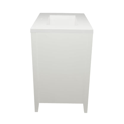 Ella's Bubbles Zermatt 31" White Bathroom Vanity With White Cultured Marble Top and Sink