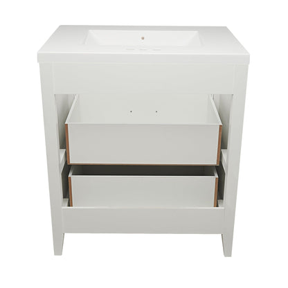 Ella's Bubbles Zermatt 31" White Bathroom Vanity With White Cultured Marble Top and Sink