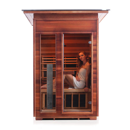 Enlighten InfraNature Duet Diamond 2-Person Slope Roof Hybrid Infrared/Traditional Outdoor Sauna