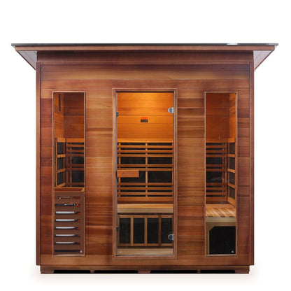 Enlighten InfraNature Duet Diamond 5-Person Slope Roof Hybrid Infrared/Traditional Outdoor Sauna