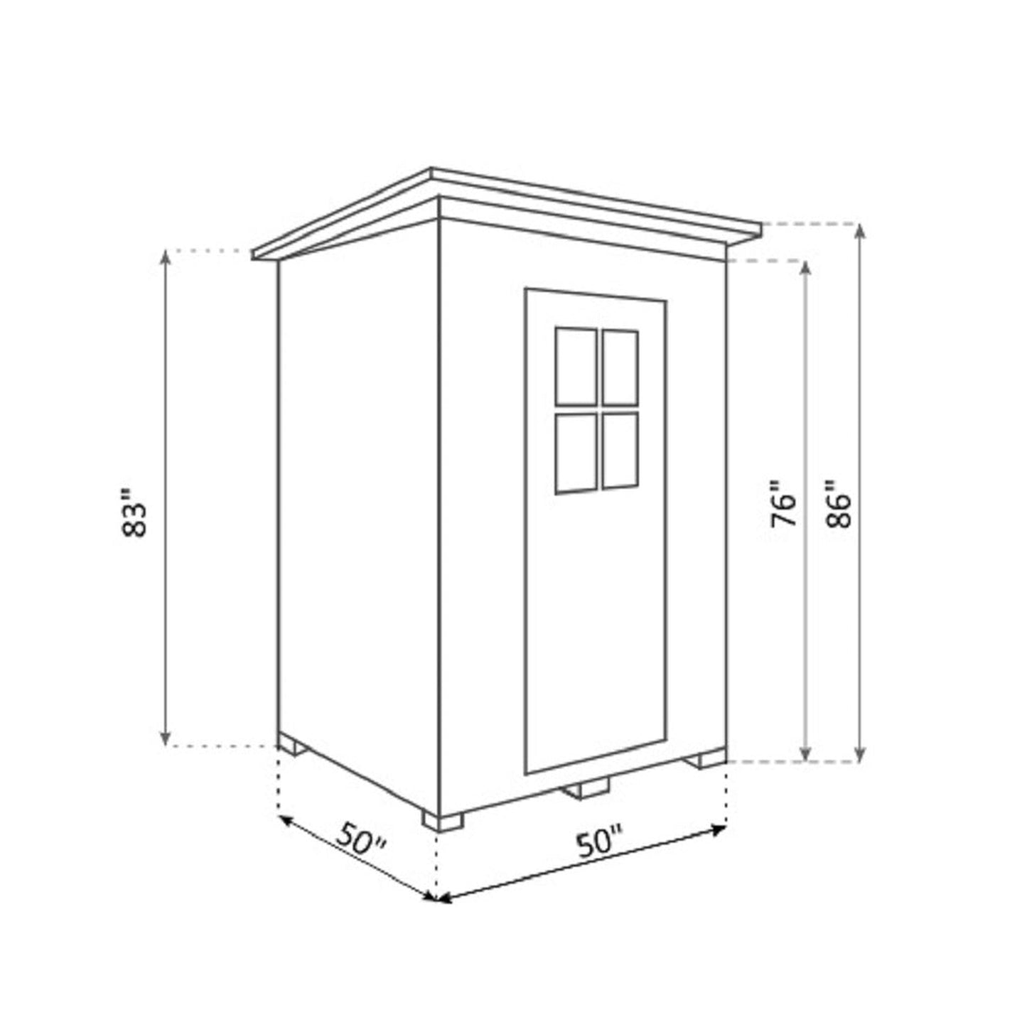 Enlighten InfraNature Duet Sapphire 2-Person Slope Roof Hybrid Infrared/Traditional Outdoor Sauna