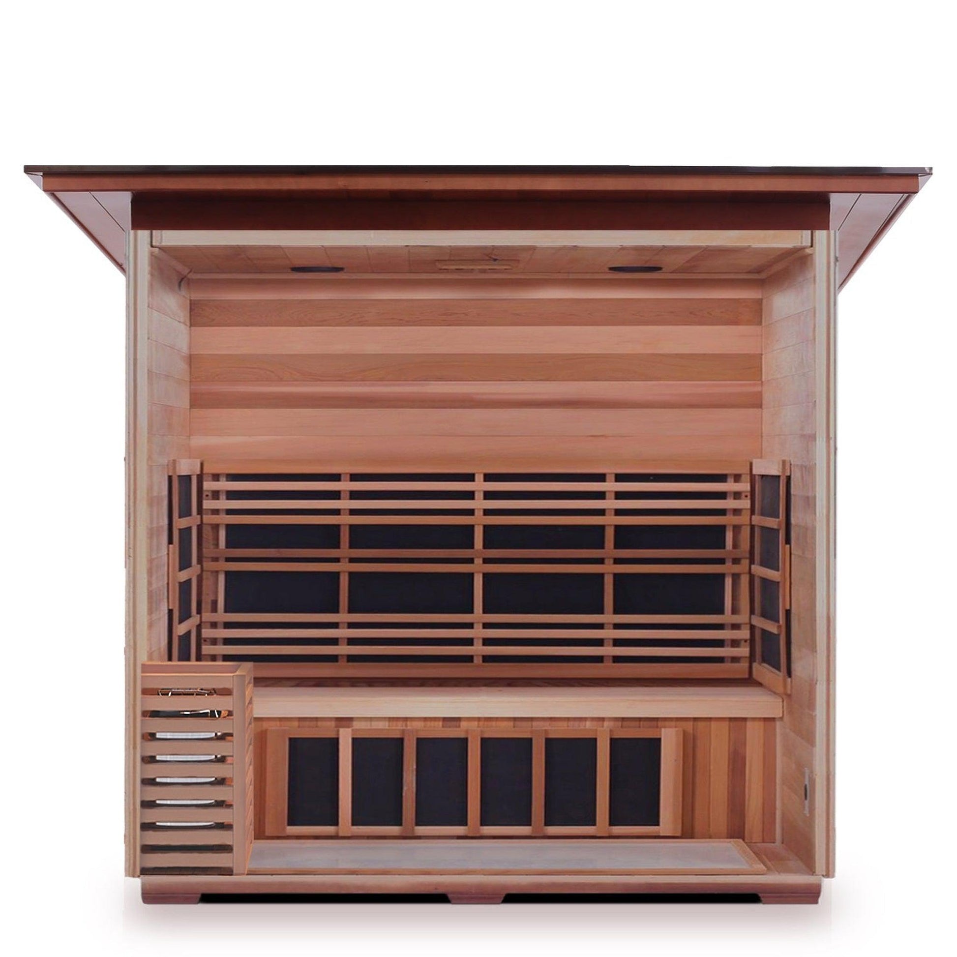 Enlighten InfraNature Duet Sapphire 4-Person Slope Roof Hybrid Infrared/Traditional Outdoor Sauna