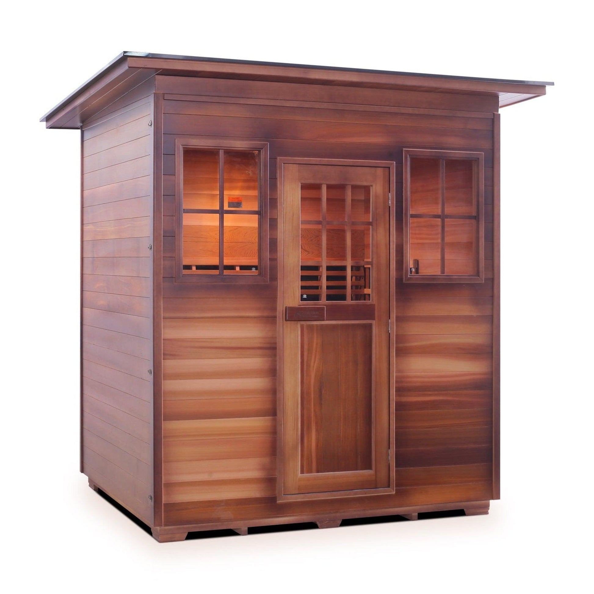 Enlighten InfraNature Duet Sapphire 4-Person Slope Roof Hybrid Infrared/Traditional Outdoor Sauna