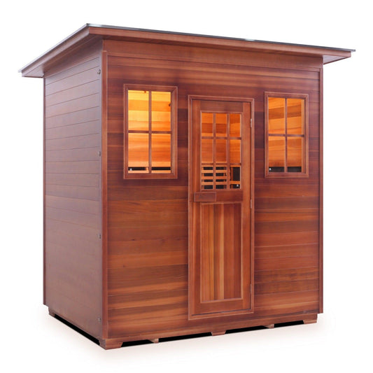 Enlighten InfraNature Duet Sapphire 5-Person Slope Roof Hybrid Infrared/Traditional Outdoor Sauna