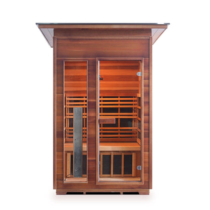 Enlighten InfraNature Original Rustic 2-Person Slope Roof Full Spectrum Infrared Outdoor Sauna