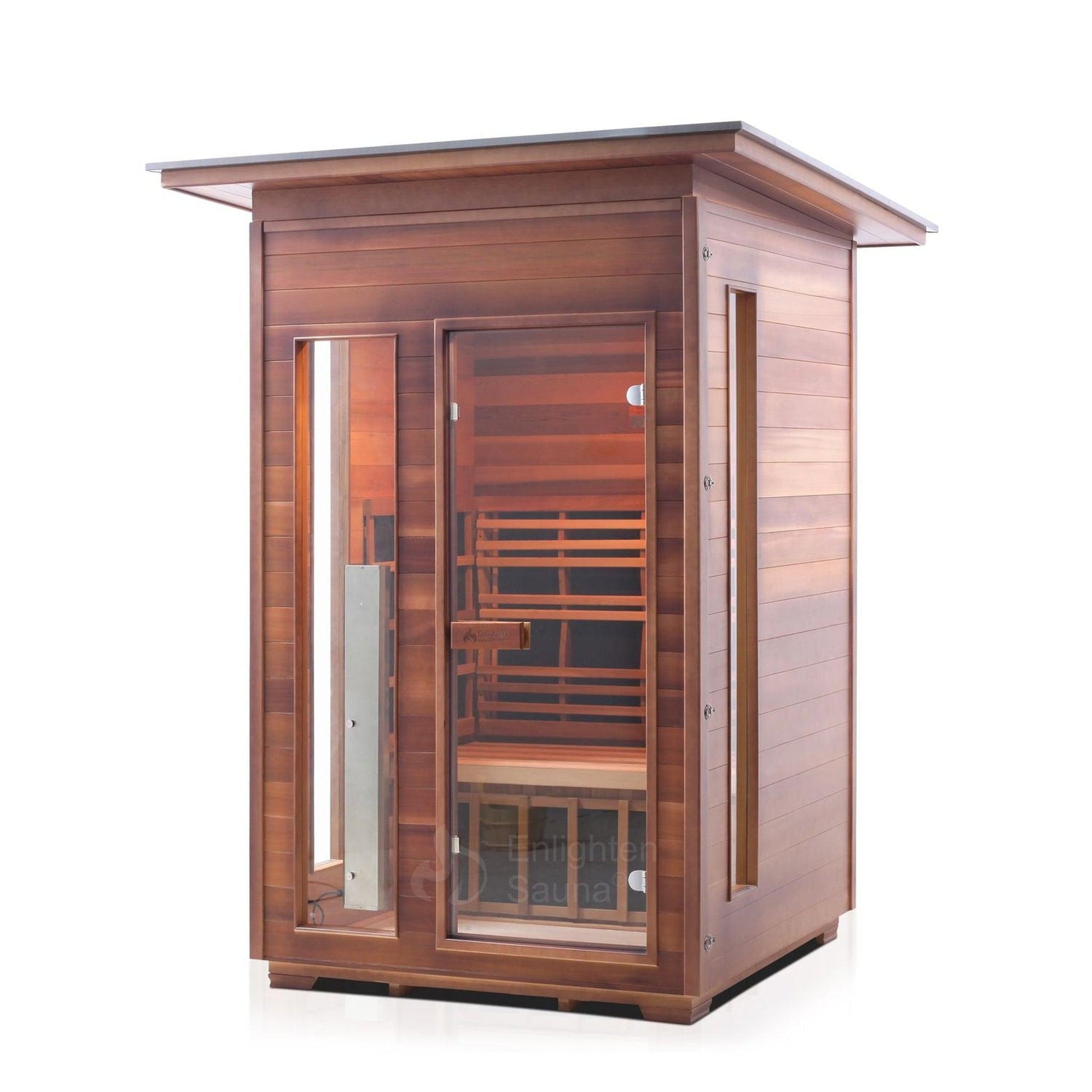Enlighten InfraNature Original Rustic 2-Person Slope Roof Full Spectrum Infrared Outdoor Sauna