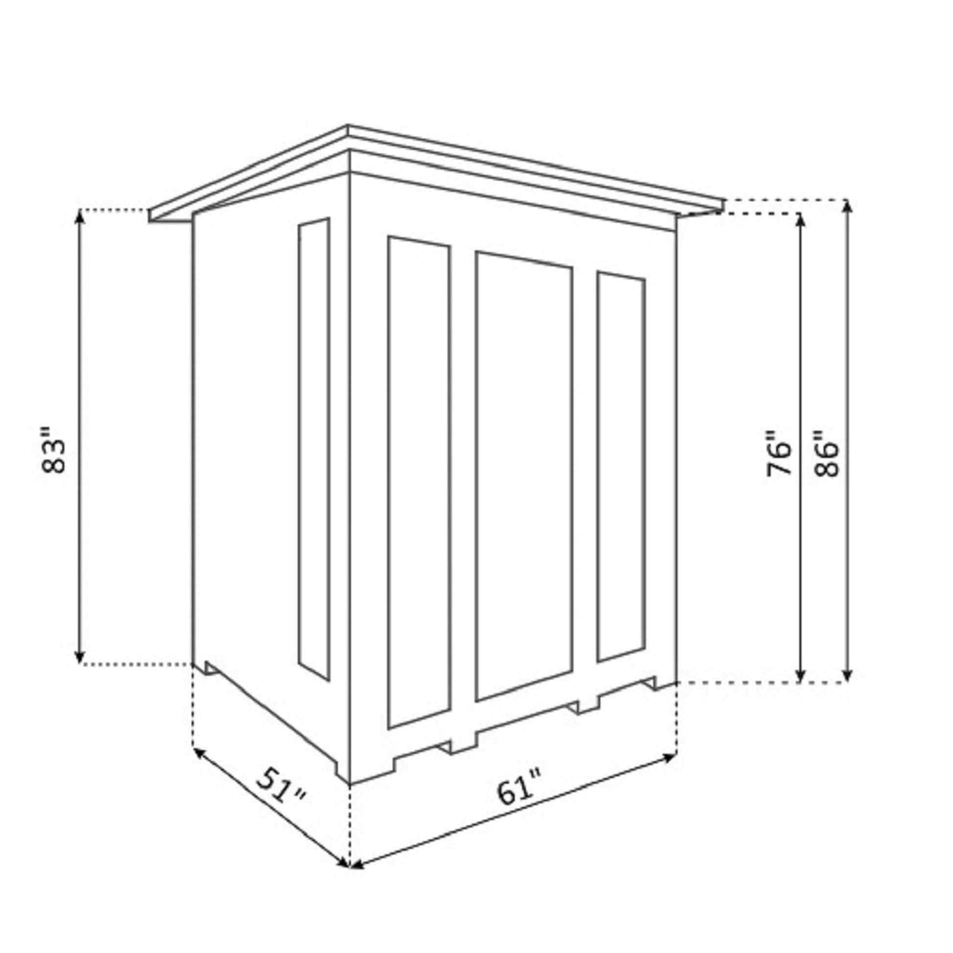 Enlighten InfraNature Original Rustic 3-Person Slope Roof Full Spectrum Infrared Outdoor Sauna