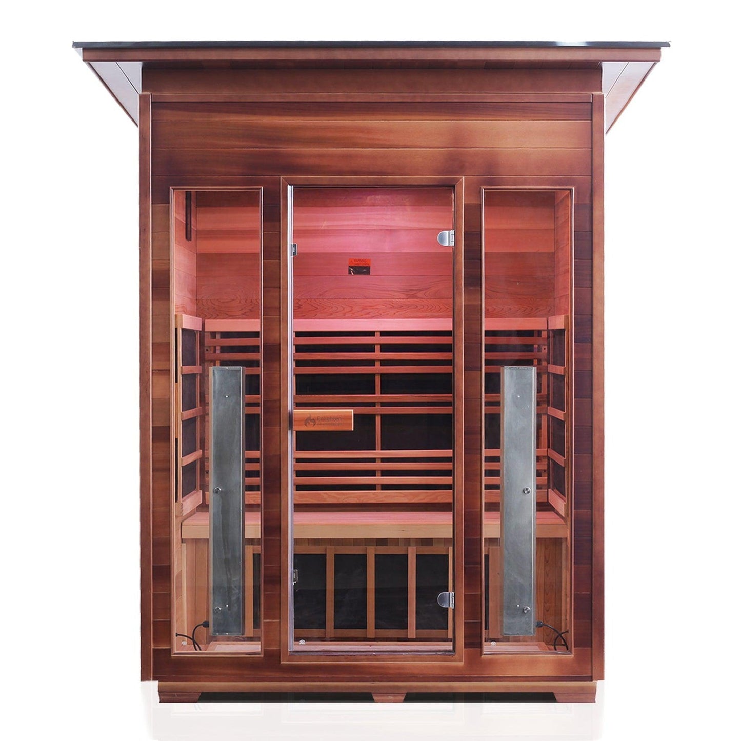 Enlighten InfraNature Original Rustic 3-Person Slope Roof Full Spectrum Infrared Outdoor Sauna