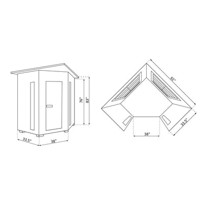 Enlighten InfraNature Original Rustic 4-Person Corner Full Spectrum Infrared Indoor Sauna