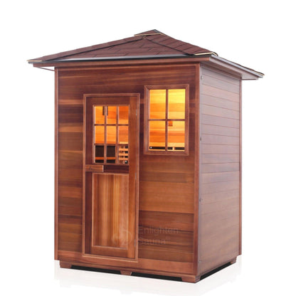 Enlighten InfraNature Original Sierra 3-Person Peak Roof Full Spectrum Infrared Outdoor Sauna