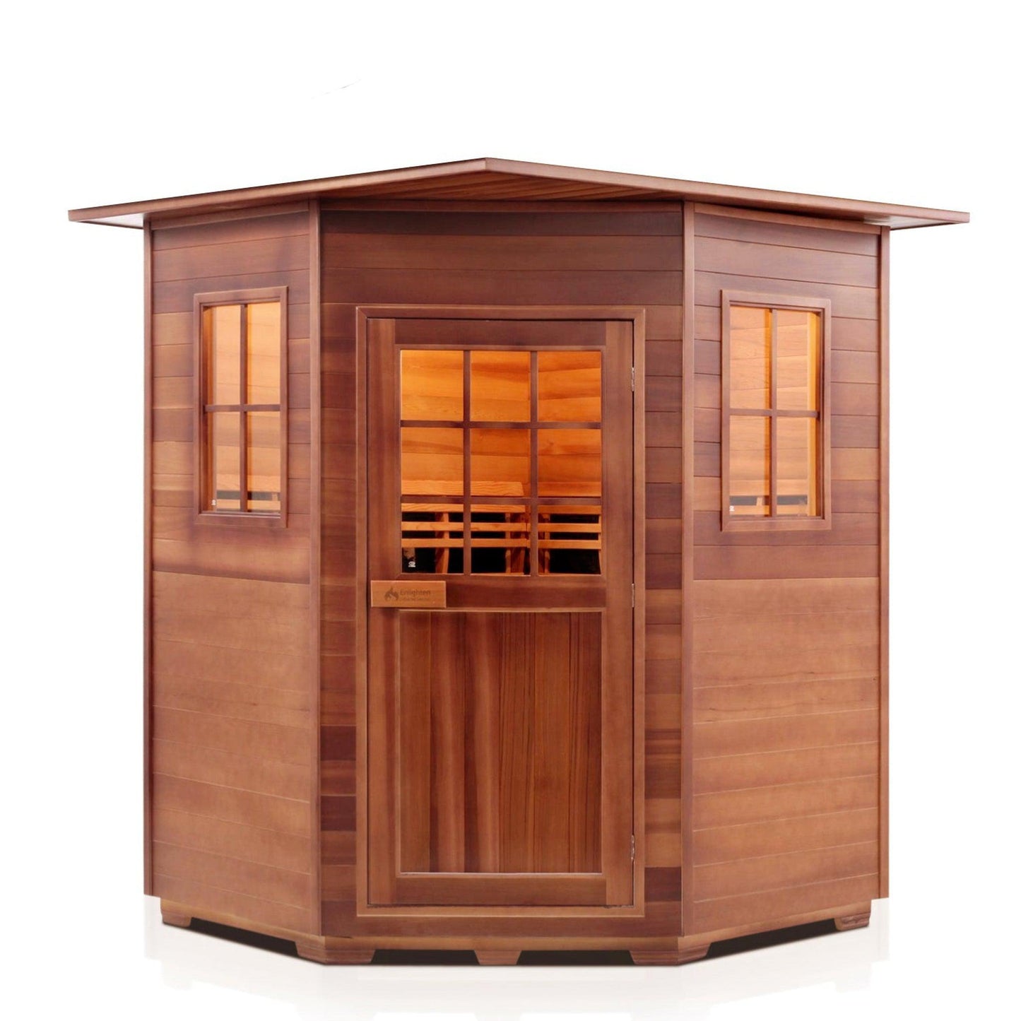 Enlighten InfraNature Original Sierra 4-Person Corner Full Spectrum Infrared Indoor Sauna