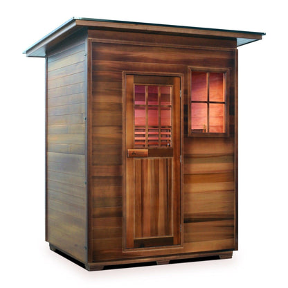 Enlighten SaunaTerra MoonLight 3-Person Slope Roof Dry Traditional Outdoor Sauna