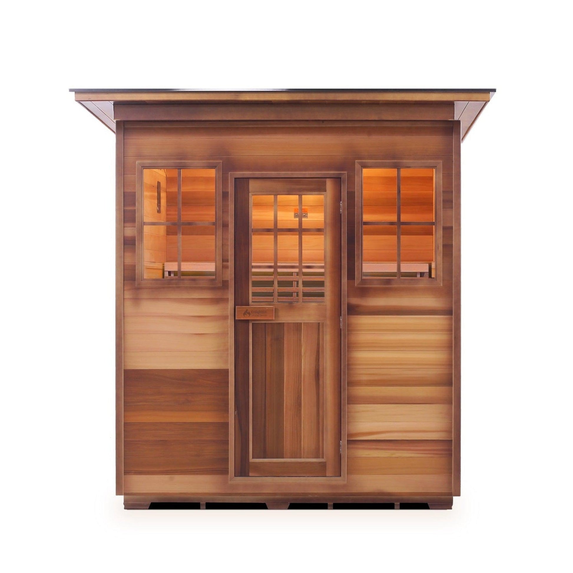 Enlighten SaunaTerra MoonLight 4-Person Slope Roof Dry Traditional Outdoor Sauna
