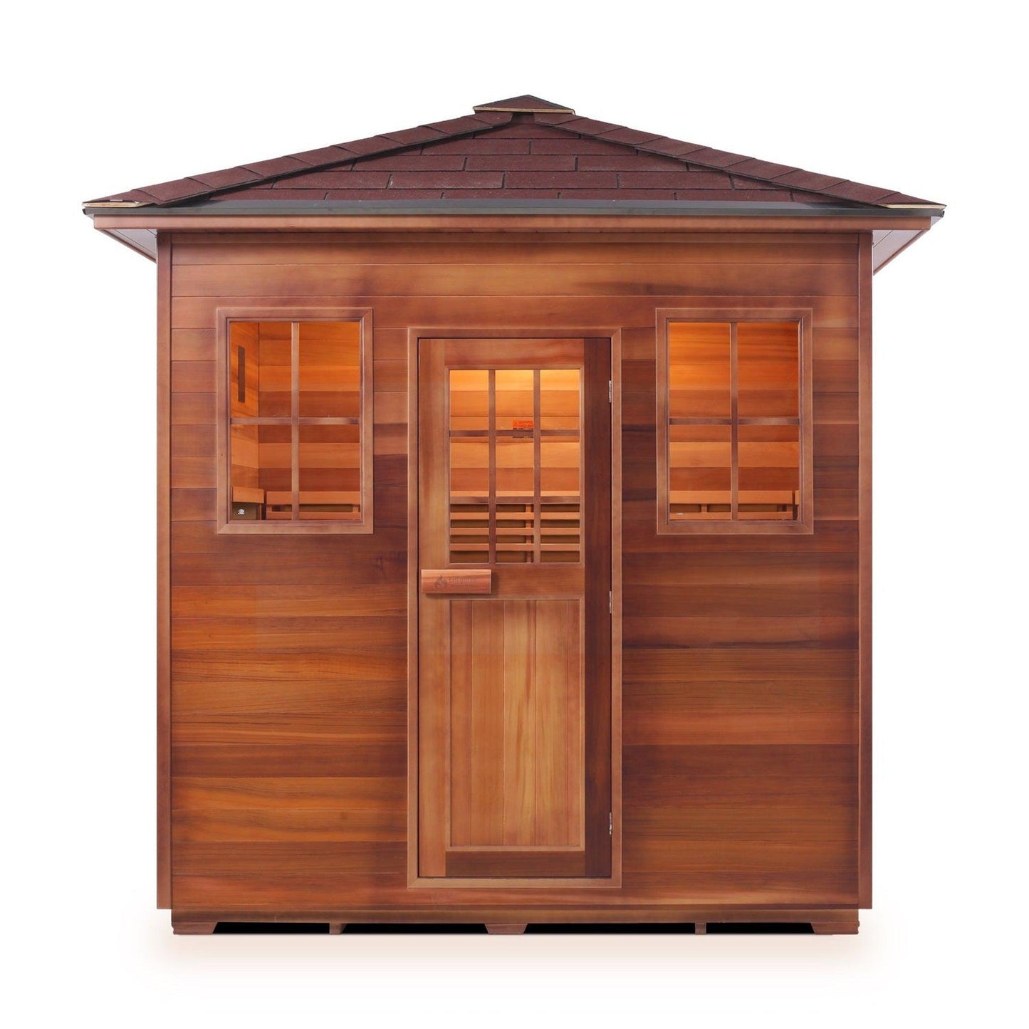 Enlighten SaunaTerra MoonLight 5-Person Peak Roof Dry Traditional Outdoor Sauna