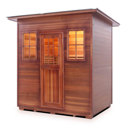 Enlighten SaunaTerra MoonLight 5-Person Slope Roof Dry Traditional Outdoor Sauna