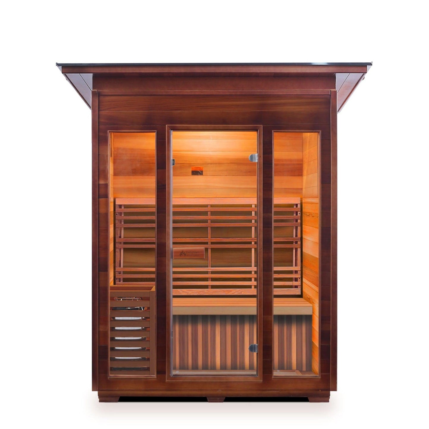 Enlighten SaunaTerra SunRise 3-Person Slope Roof Dry Traditional Outdoor Sauna