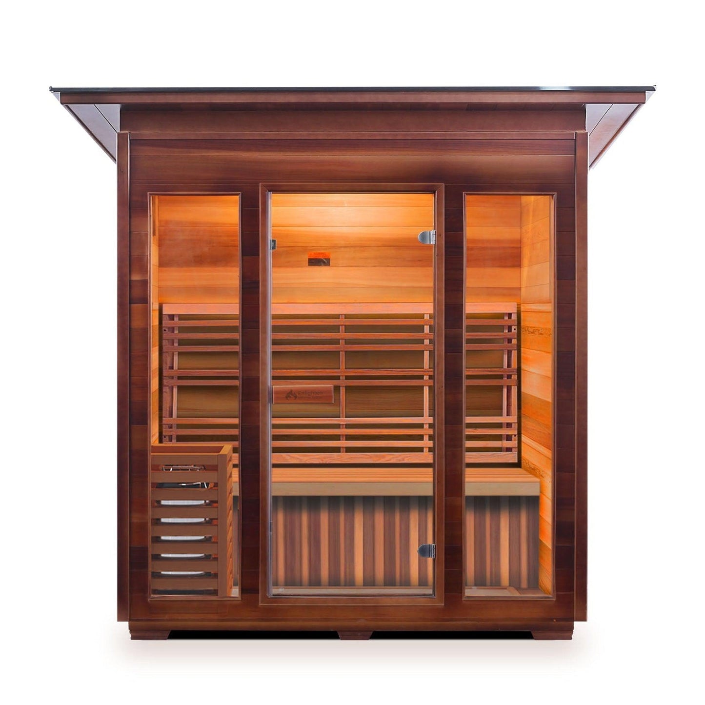 Enlighten SaunaTerra SunRise 4-Person Slope Roof Dry Traditional Outdoor Sauna