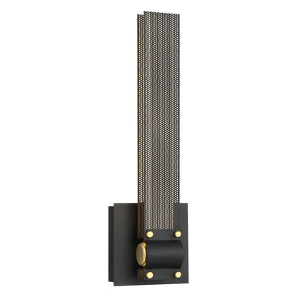 Eurofase Lighting Admiral 16" Rectangular Matte Black/Gold Metal Dimmable Integrated LED Wall Sconce With Soft White Acrylic Shade