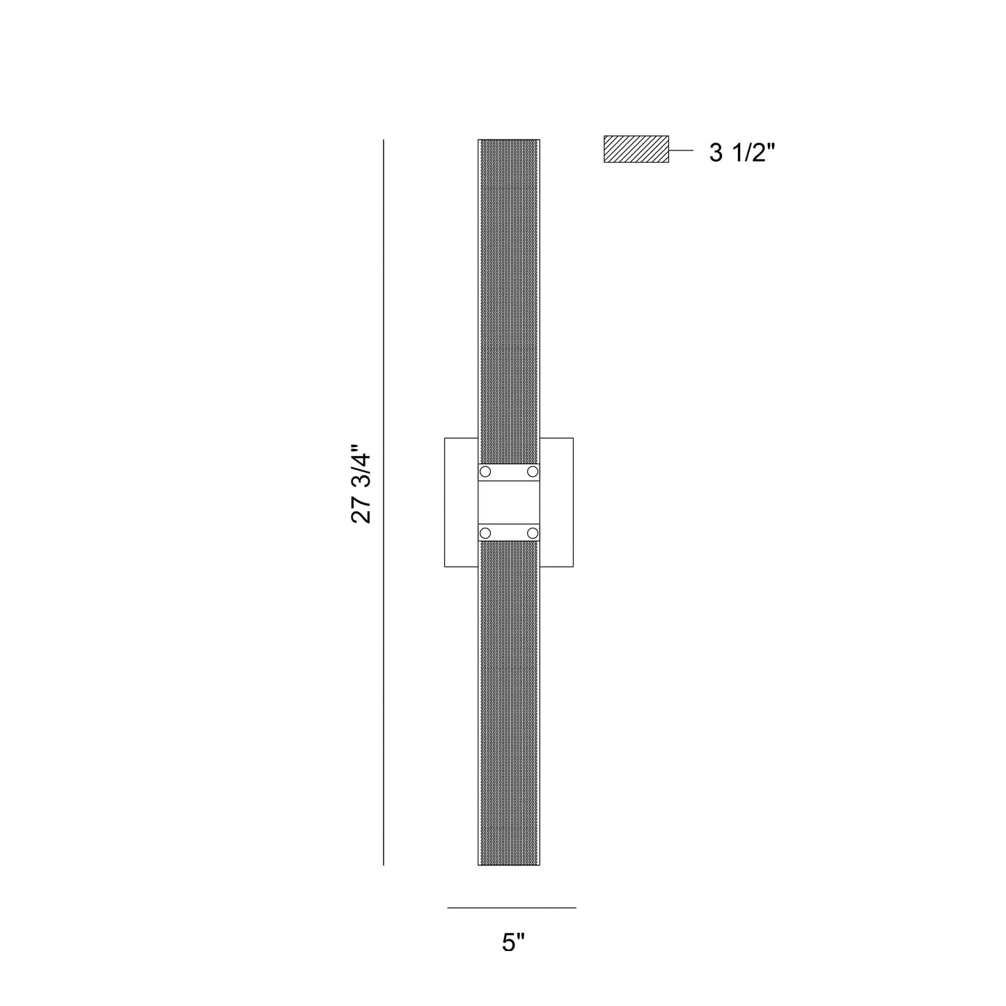 Eurofase Lighting Admiral 28" Large Rectangular Matte Black/Gold Metal Dimmable Integrated LED Wall Sconce With Soft White Acrylic Shade