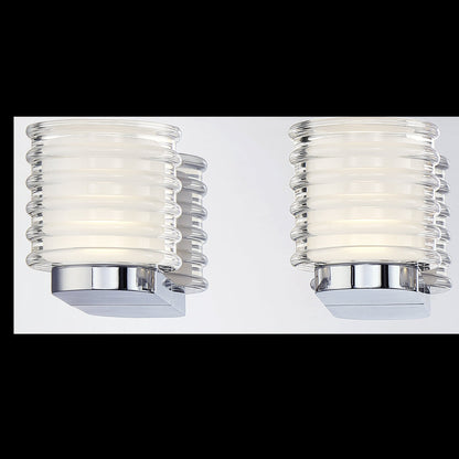 Eurofase Lighting Ancona 29" 5-Light Dimmable Integrated LED Chrome Bath Bar With Clear Acrylic Glass Shades