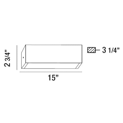 Eurofase Lighting Anello 15" Dimmable Integrated LED Chrome Wall Sconce With Frosted White Glass Shade