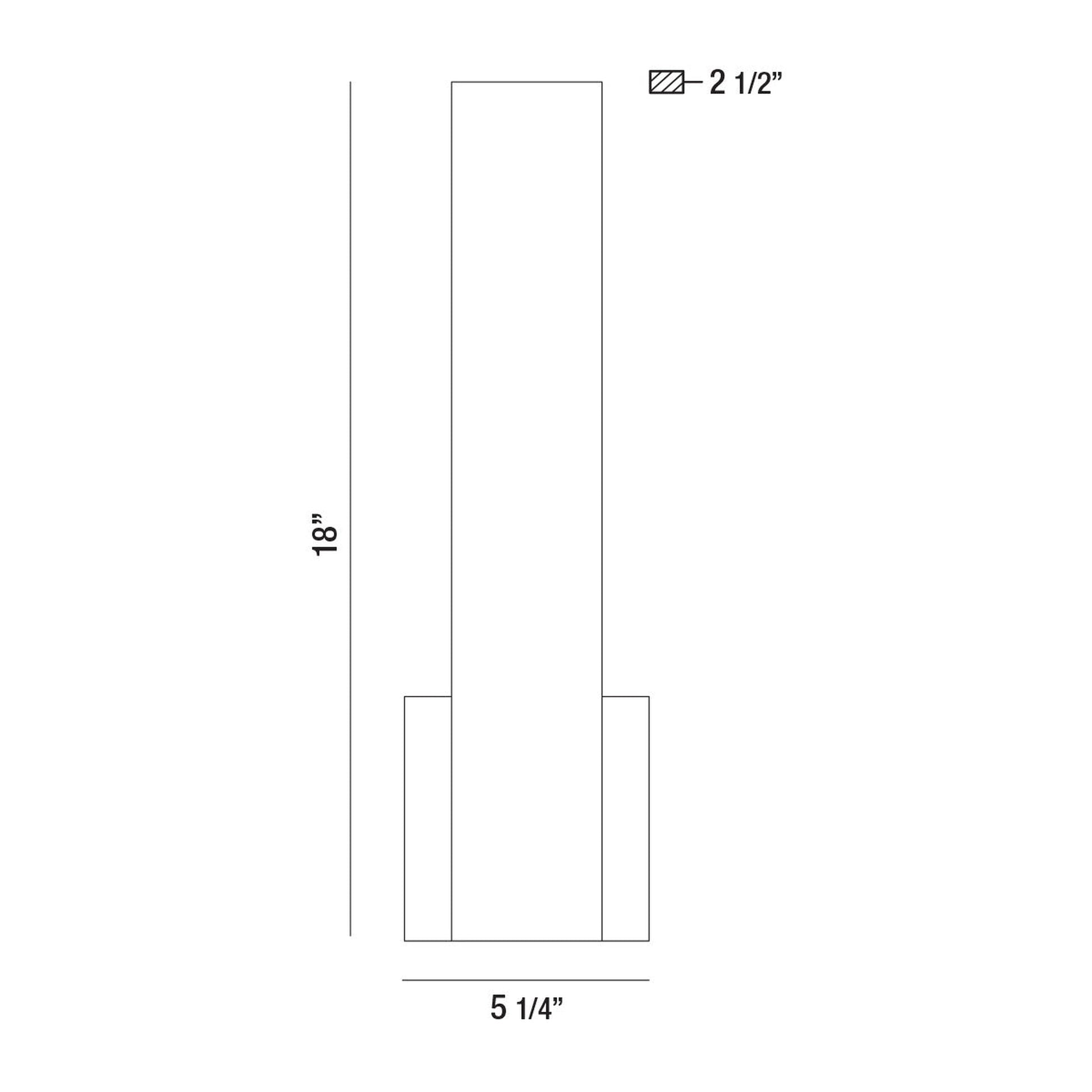 Eurofase Lighting Annette 18" Black Dimmable Back-Lit Integrated LED Wall Sconce With White Acrylic Shade