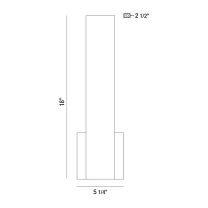 Eurofase Lighting Annette 18" Black Dimmable Back-Lit Integrated LED Wall Sconce With White Acrylic Shade