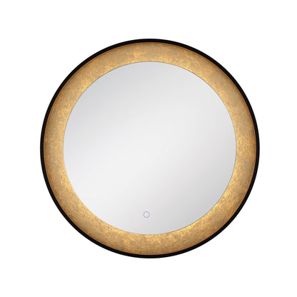 Eurofase Lighting Anya 30" Edge-Lit Integrated LED Round Mirror With Black Frame